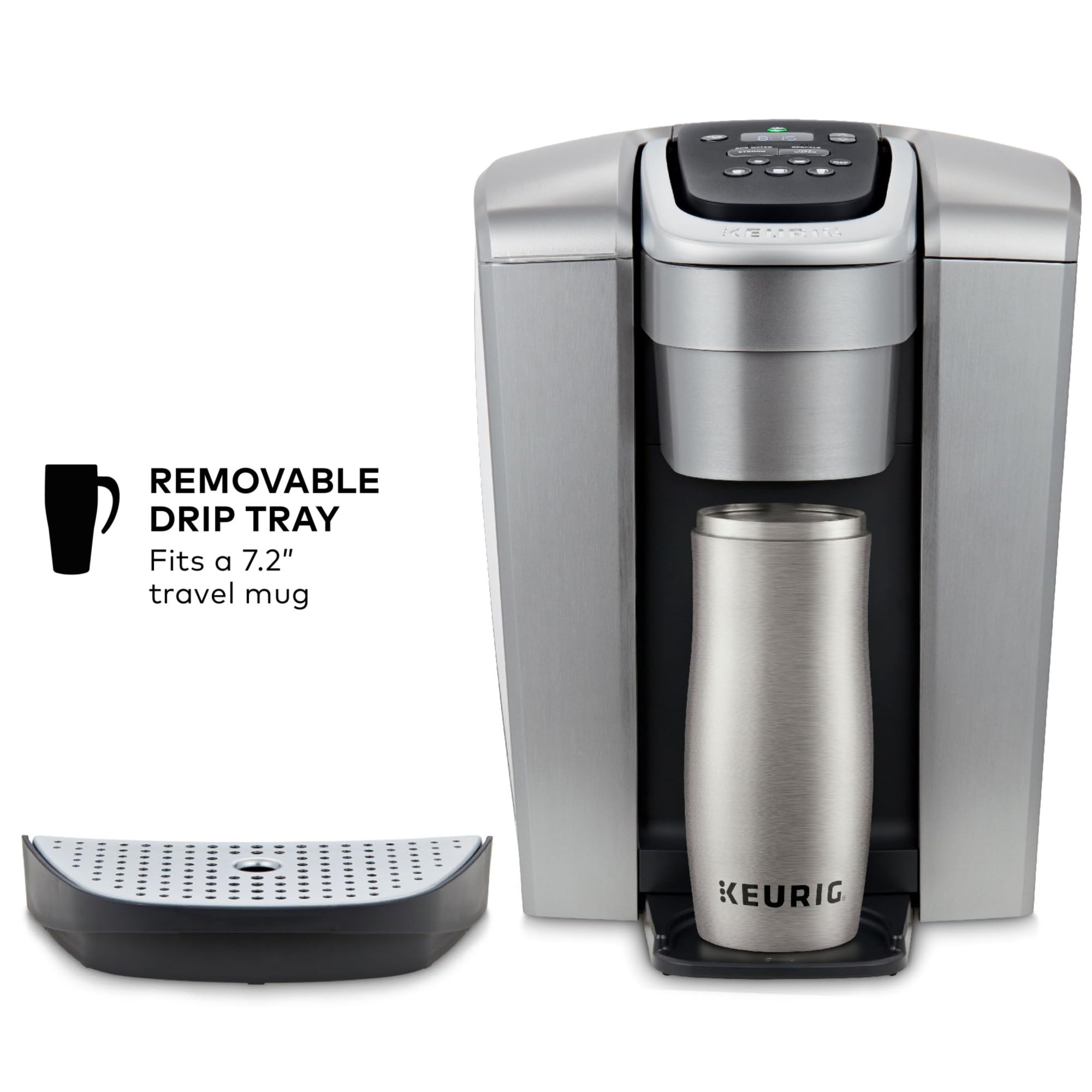 Keurig K-Elite Single Serve K-Cup Pod Coffee Maker, with Strength and Temperature Control, Iced Coffee Capability, 8 to 12oz Brew Size, Programmable, Brushed Slate Gronata