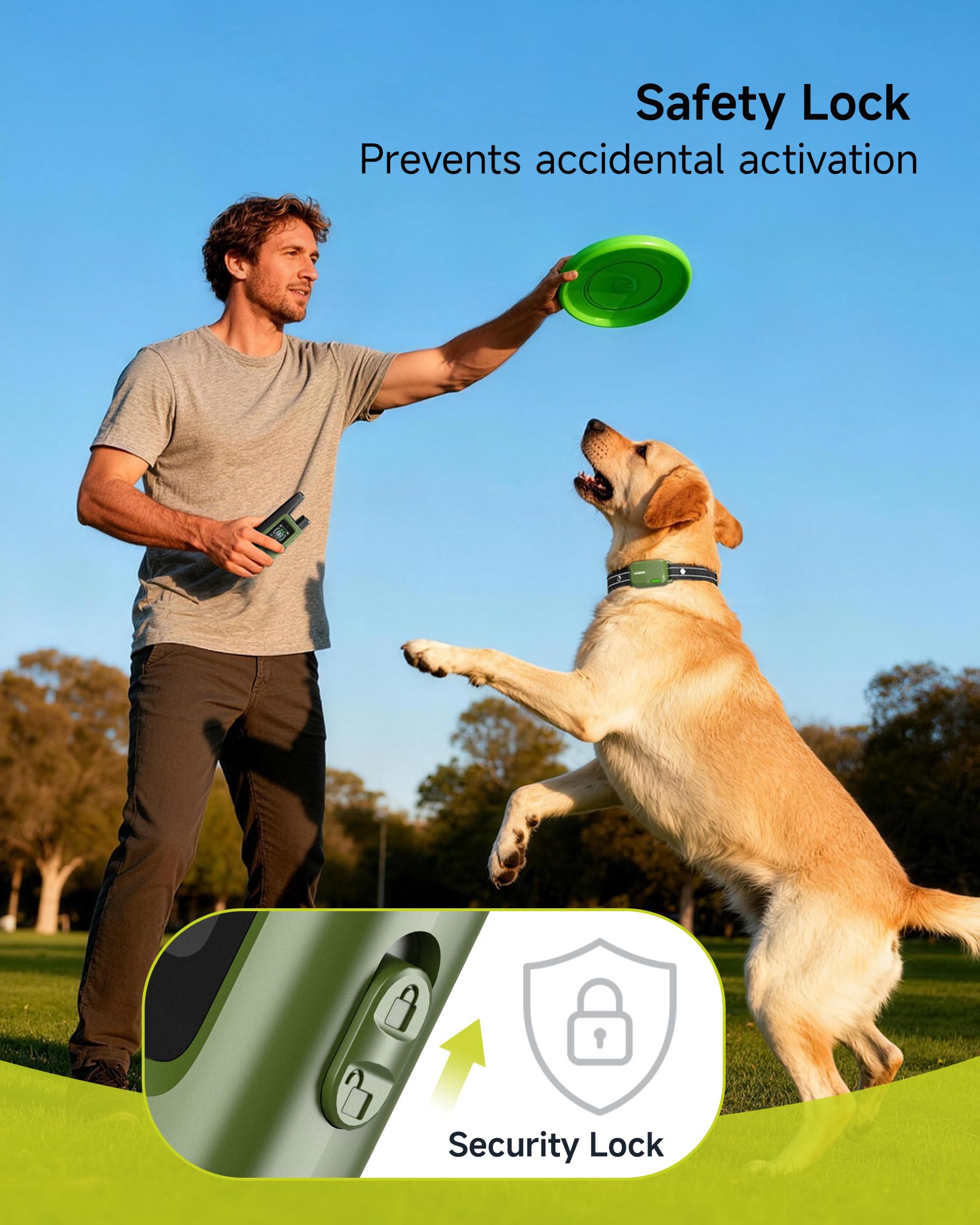 Jugbow Dog Shock Collar - 4500FT Dog Training Collar with Remote, IPX8 Waterproof Electric Dog Collar with 4 Training Modes, Security Lock, Rechargeable eCollar for 10-120lbs Small Medium Large Dogs Gronata