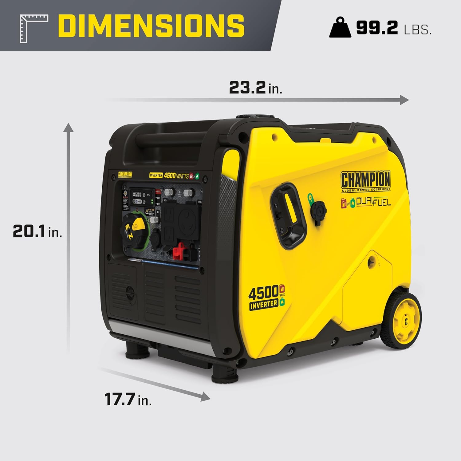 Champion Power Equipment 4500-Watt Electric Start Dual Fuel RV Ready Portable Inverter Generator with Quiet Technology and Free 3-Year Warranty Gronata
