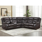 EBELLO Faux Leather Recliner Sofa Furniture Set for Living Room, 2 Recliner Chairs, 3 Seat Reclining Sofa Couch Set for Meeting Room, Brown Gronata
