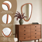 WallBeyond Asymmetrical Mirror, Irregular Mirror Full Length, Boho Wall Mirrors Decorative for Bedroom Living Room Entryway Hall, Mid Century Modern Decor 48" H x 22" W Gronata
