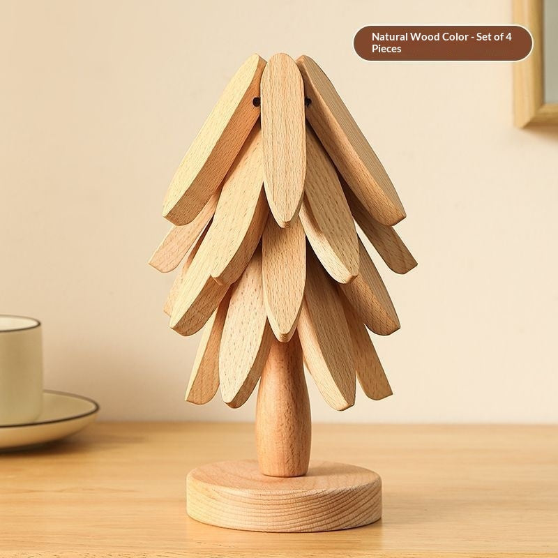 Tree Design Stand Wooden Trivets Decorative Anti Scald Heat Resistant Table Mat Coaster Wood Placemats Pot Table Heat Insulation Pad Gronata