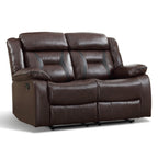 EBELLO Faux Leather Recliner Sofa Furniture Set for Living Room, 2 Recliner Chairs, 3 Seat Reclining Sofa Couch Set for Meeting Room, Brown Gronata