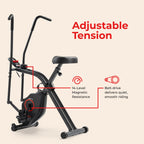 Sunny Health & Fitness Foldable Magnetic Stationary Exercise X-Bike Pro, 300 LB Capacity, Low-Impact, 14-Level Resistance, Ergonomic Support, SunnyFit App Enhanced Connectivity - SF-B223012 Gronata