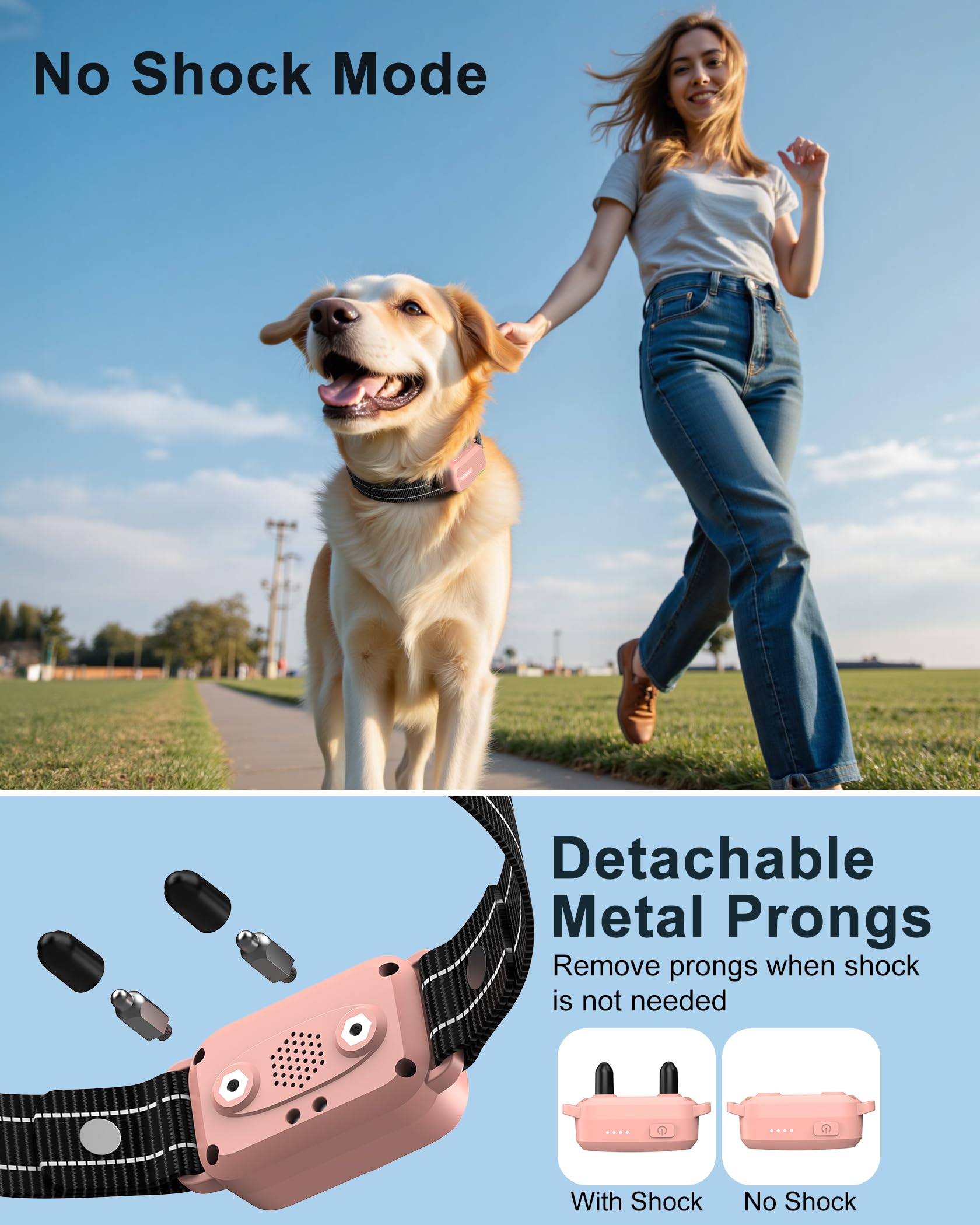 Jugbow Dog Shock Collar - 4500FT Dog Training Collar with Remote, IPX8 Waterproof Electric Dog Collar with 4 Training Modes, Security Lock, Rechargeable eCollar for 10-120lbs Small Medium Large Dogs Gronata