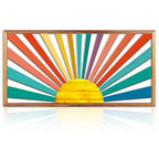 IARTTOP Large Boho Mid-century Modern Wood Wall Art 16x32 Inch Framed Green Abstract Leaf Wooden Wall Decor Bohemian Minimalist Geometric Wall Art Decor for Bedroom Living Room Office Set of 3 Gronata