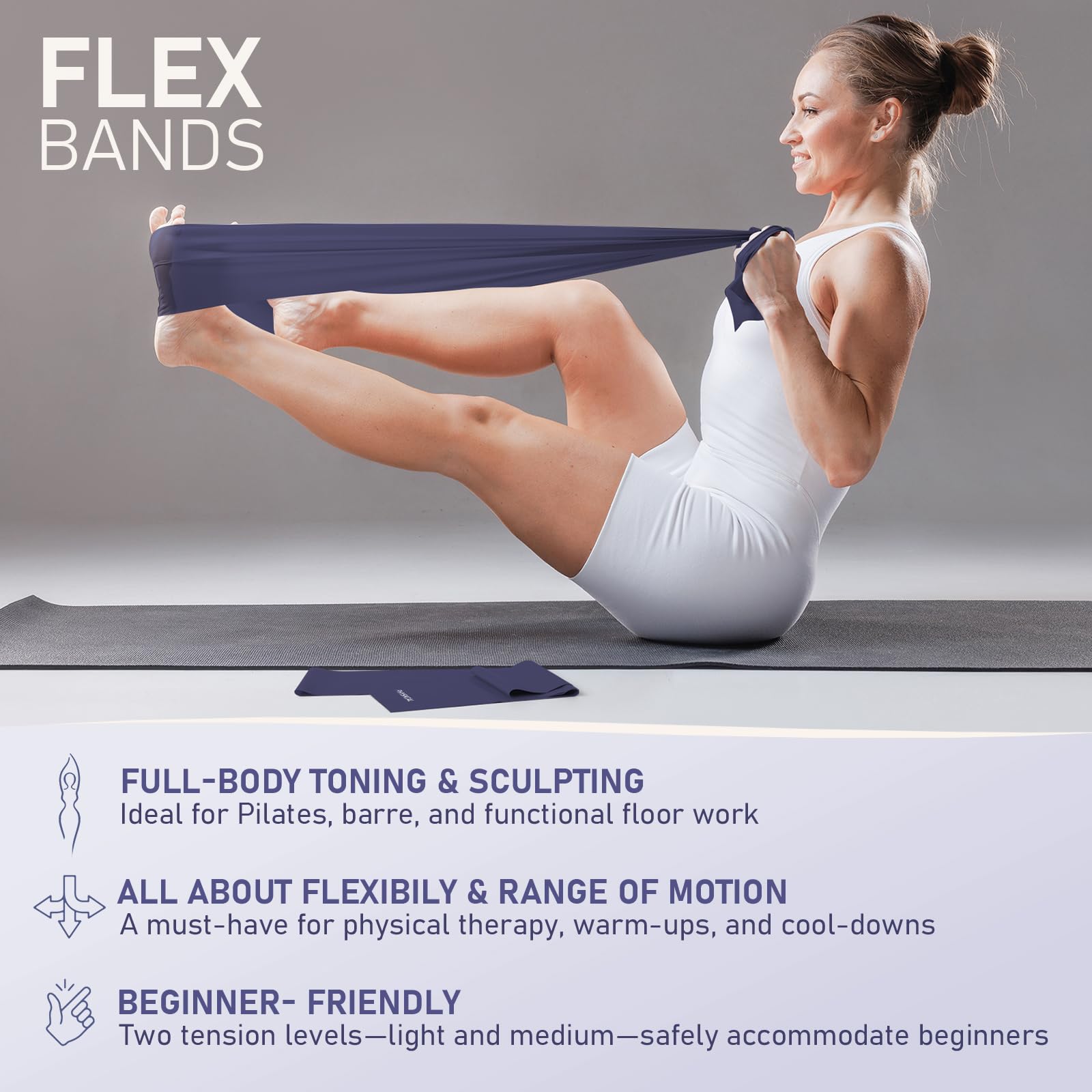 PhysKcal Pilates Ring Set, Magic Ring with 1x Core Ball, 3X Resistant Loop and 2X Flex Band, Pilates on Mat Essential Kit (Nude) Gronata