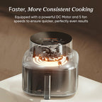Cosori 9-in-1 TurboBlaze Air Fryer 6 Qt, PFAS-Free Ceramic Coating, 90°–450°F, Precise Heating for Even Results, Air Fry, Roast, Bake, Broil, Dry, Frozen, Proof, Reheat, Keep Warm, 120V, Dark Gray Gronata