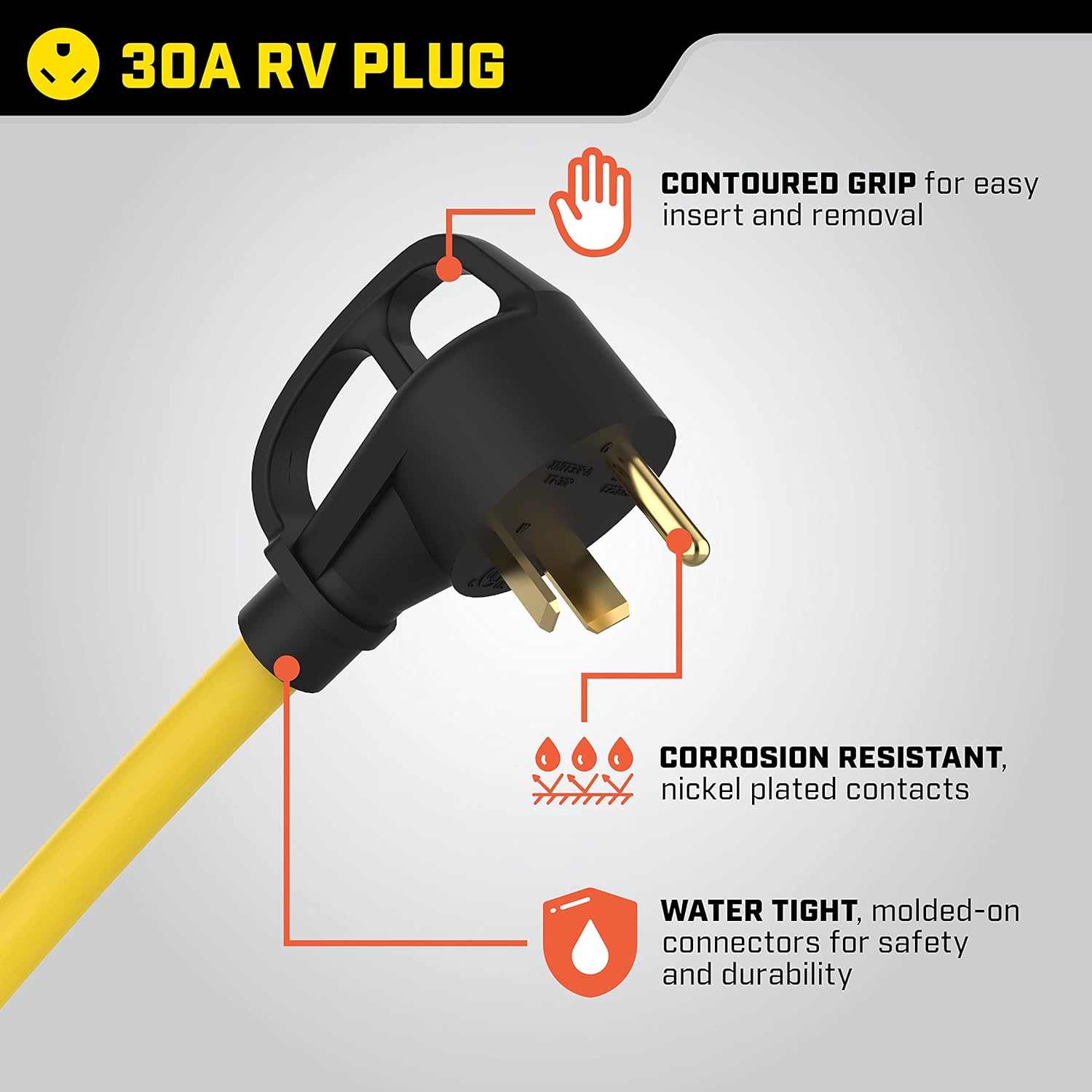 Champion Power Equipment 30-Foot 30-Amp 125-Volt RV Generator Power Cord, (TT-30P to L5-30R) Gronata