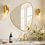 WallBeyond Asymmetrical Mirror, Irregular Mirror Full Length, Boho Wall Mirrors Decorative for Bedroom Living Room Entryway Hall, Mid Century Modern Decor 48" H x 22" W Gronata