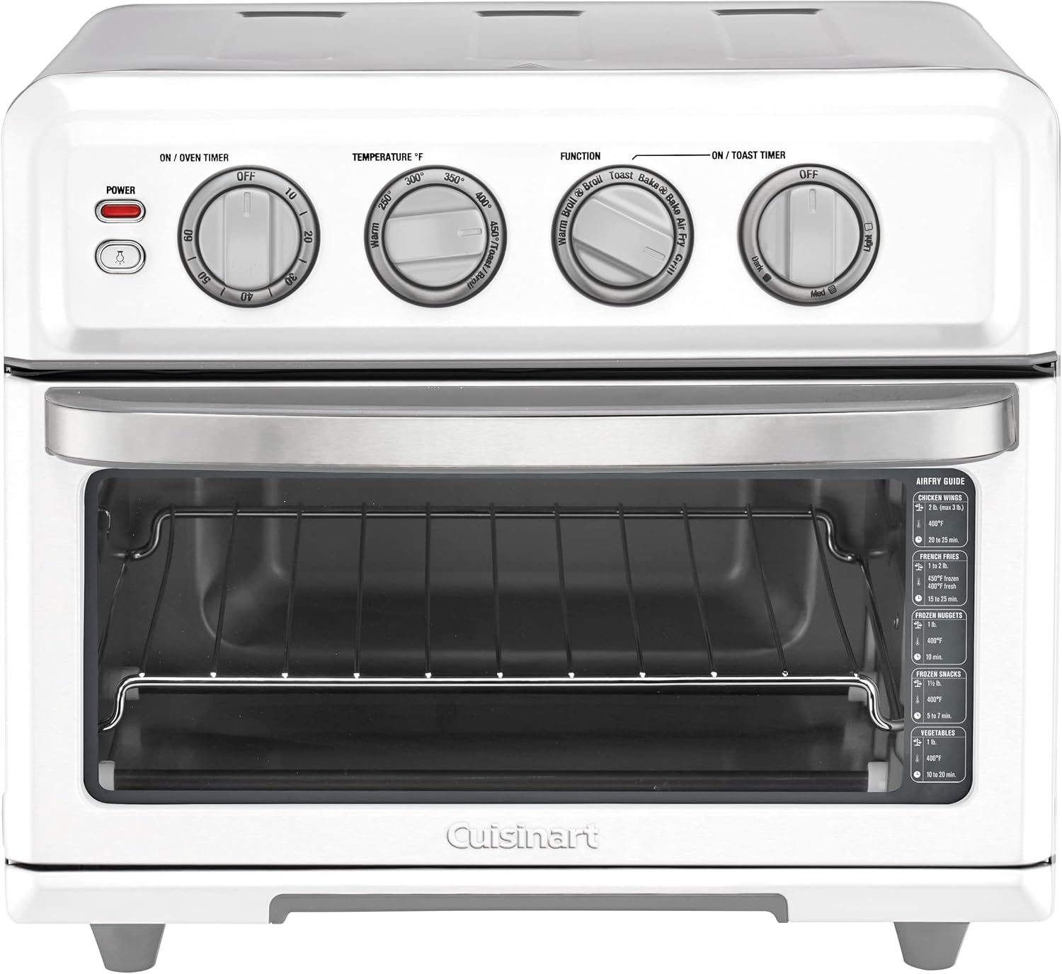Cuisinart Air Fryer Toaster Oven, 1800W, 8-in-1 with Air Fry, Convection, Broil & Warm, 0.6 Cubic Feet, 60-Minute Timer, TOA-70NAS, Stainless Steel Gronata