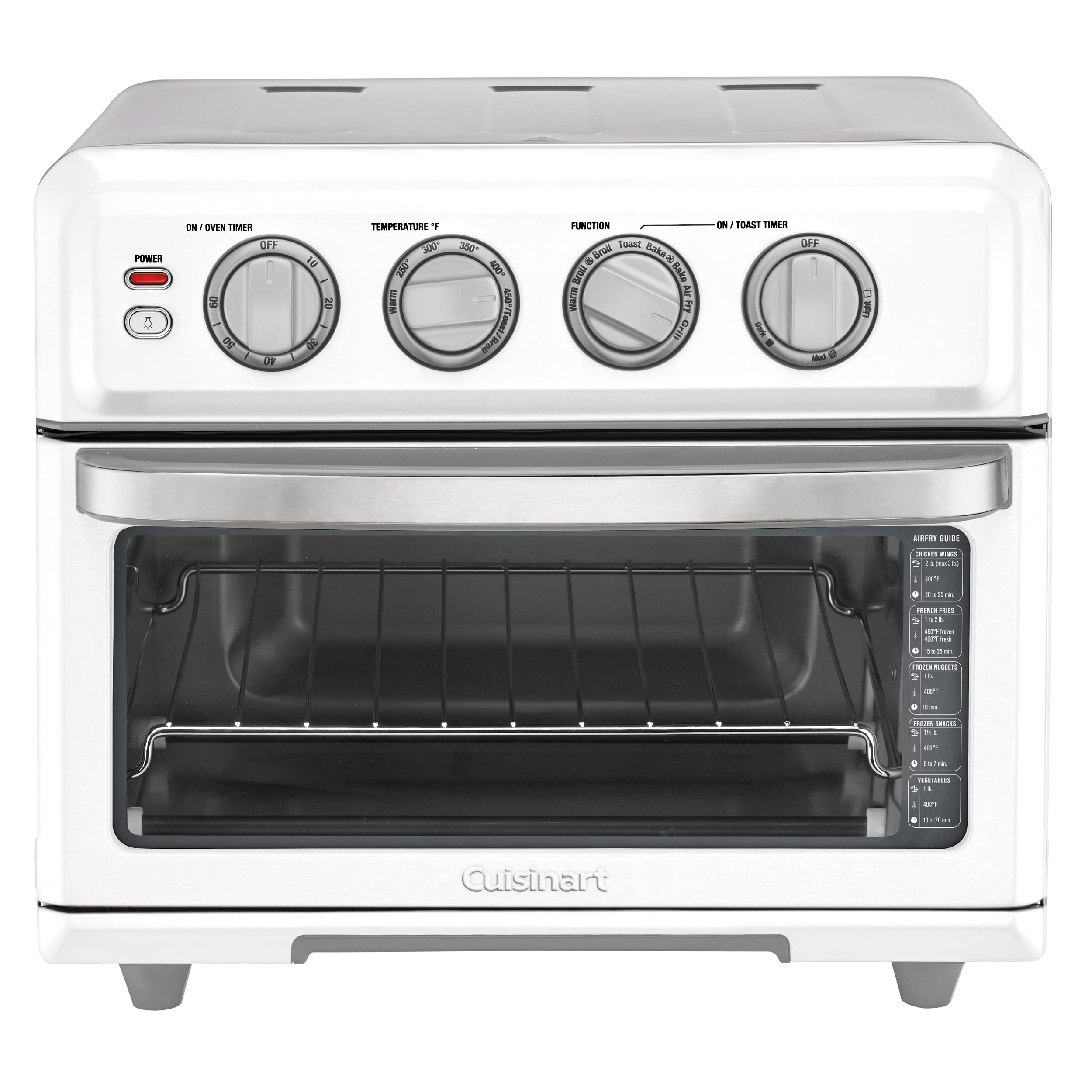 Cuisinart Air Fryer Toaster Oven, 1800W, 8-in-1 with Air Fry, Convection, Broil & Warm, 0.6 Cubic Feet, 60-Minute Timer, TOA-70NAS, Stainless Steel Gronata