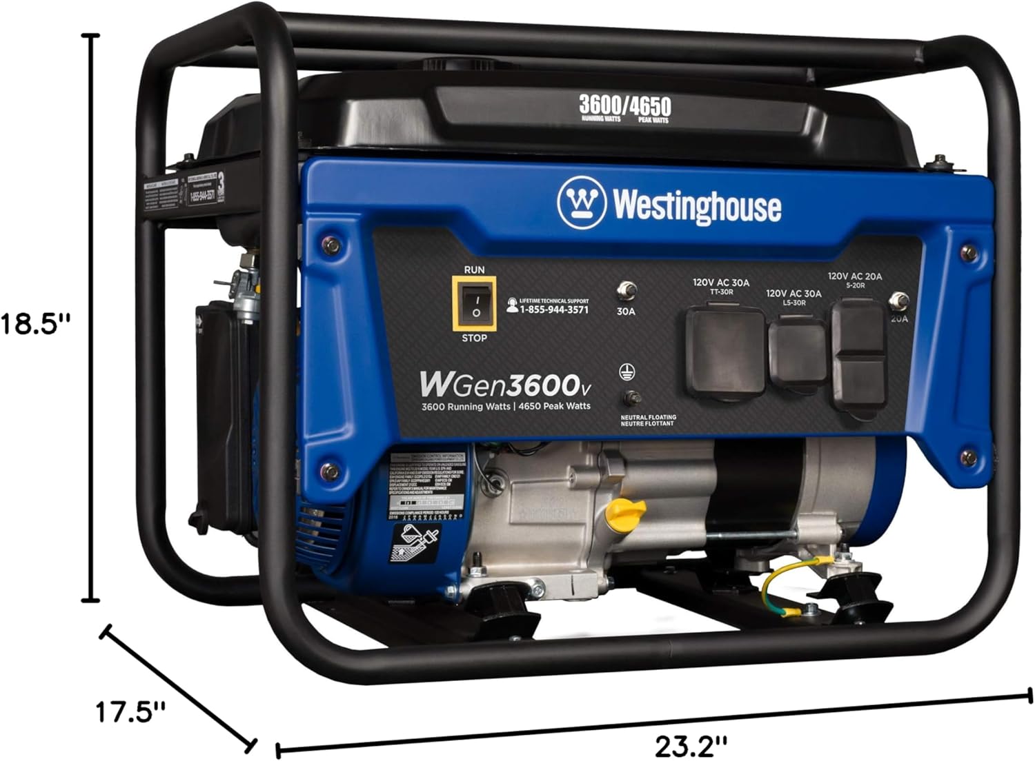 Westinghouse Outdoor Power Equipment 4650 Peak Watt Portable Generator, RV Ready 30A Outlet, Gas Powered Gronata