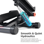 Sunny Health & Fitness Mini Steppers for Exercise at Home, Stair Step Workout Machine with Resistance Bands, Full Body Cardio Equipment with Digital Monitor - No. 012 -S Gronata