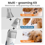 oneisall Dog Grooming Vacuum, Pet Grooming Vacuum with Clipper Nail Grinder, 1.5L Dust Cup Dog deshedding Brush with 7 Tools for Shedding Pet Hair, Home Cleaning(Blue) Gronata
