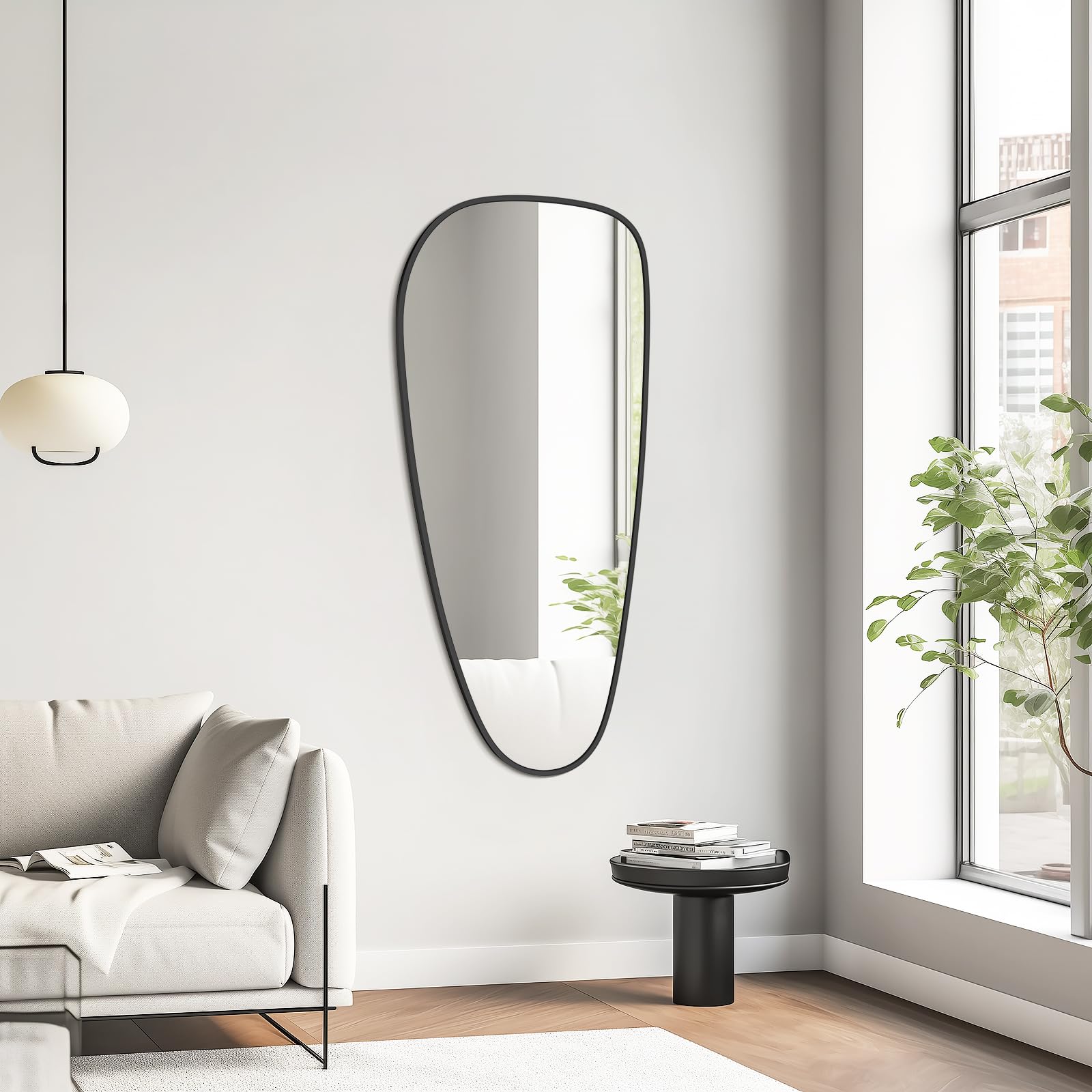 WallBeyond Asymmetrical Mirror, Irregular Mirror Full Length, Boho Wall Mirrors Decorative for Bedroom Living Room Entryway Hall, Mid Century Modern Decor 48" H x 22" W Gronata
