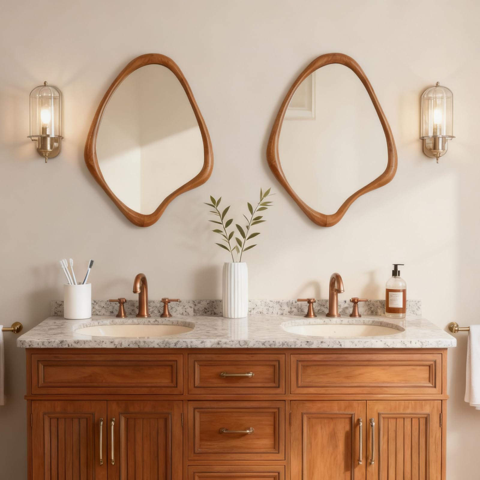 WallBeyond Asymmetrical Mirror, Irregular Mirror Full Length, Boho Wall Mirrors Decorative for Bedroom Living Room Entryway Hall, Mid Century Modern Decor 48" H x 22" W Gronata