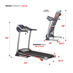 Sunny Health & Fitness Active 400 Smart Auto Incline Treadmill – Foldable Running Machine w/Bluetooth, Wi-Fi, 12% Incline, Shock Absorption & SunnyFit Fitness App - SF-T724012 Gronata