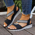 Metal Buckle Hemp Rope Fish-mouth Sandals Women's Gronata