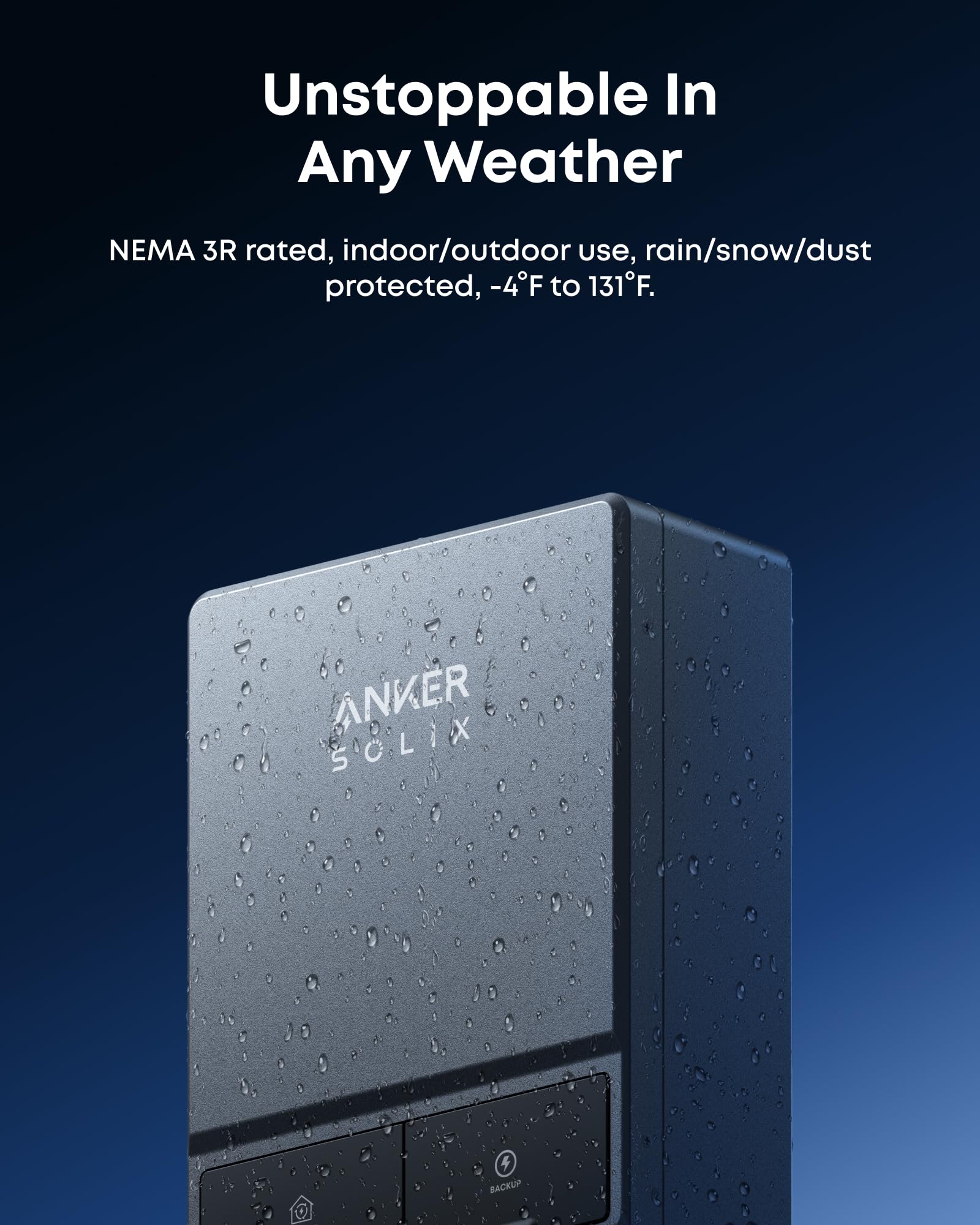 Anker SOLIX Smart Inlet Box, Manual Whole-Home Backup with Smart Daily Savings for E10, Reduce Up to 80% Bills, NEMA 3R Weatherproof, Plug & Play, Storm Guard Mode Gronata