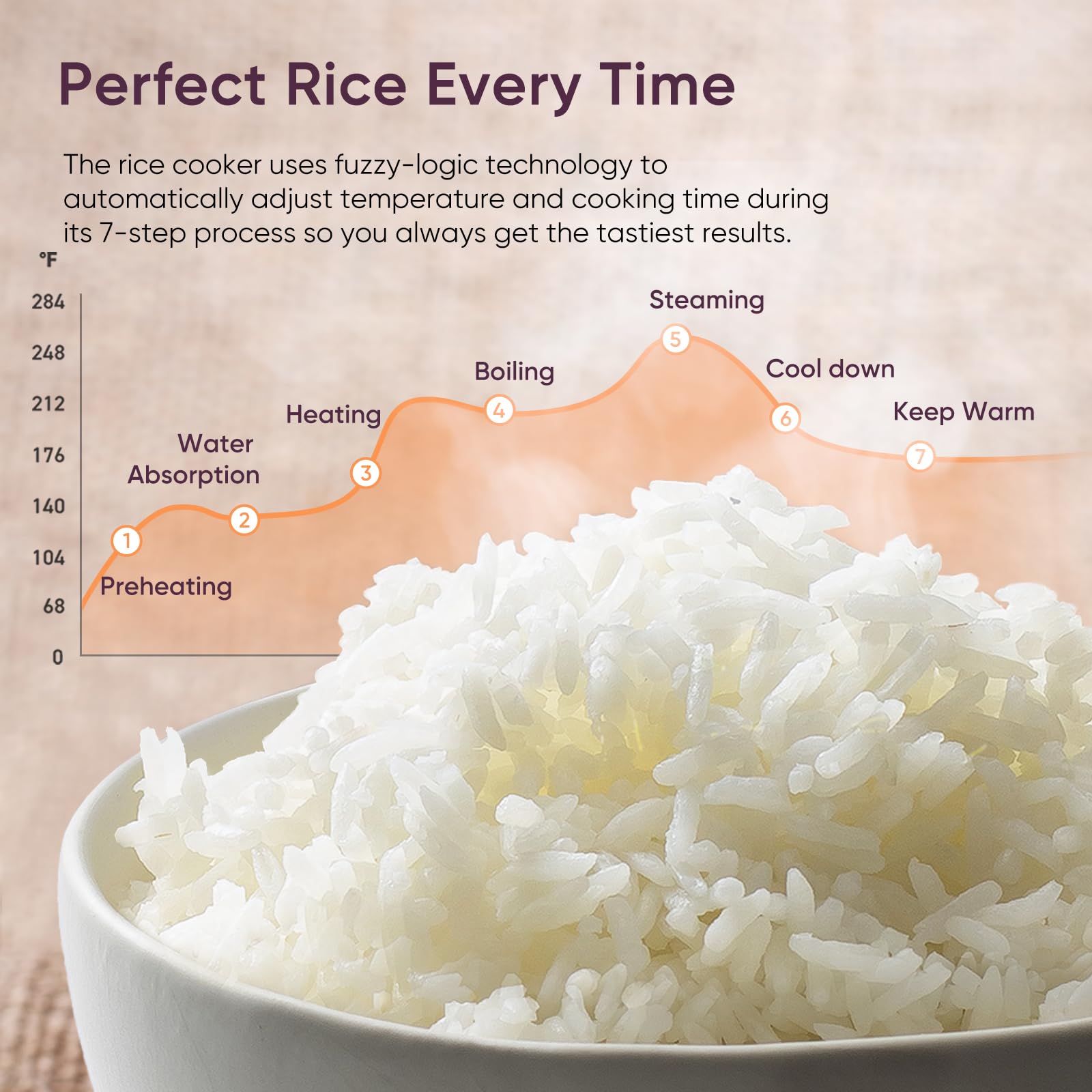 Cosori Rice Cooker 10 Cup, 24h Keep Warm, Non-stick Ceramic Inner Pot, 18 Functions Fuzzy Logic Rice Maker with Stainless Steel Steamer Basket, Sauté, Slow Cooker, Black Gronata
