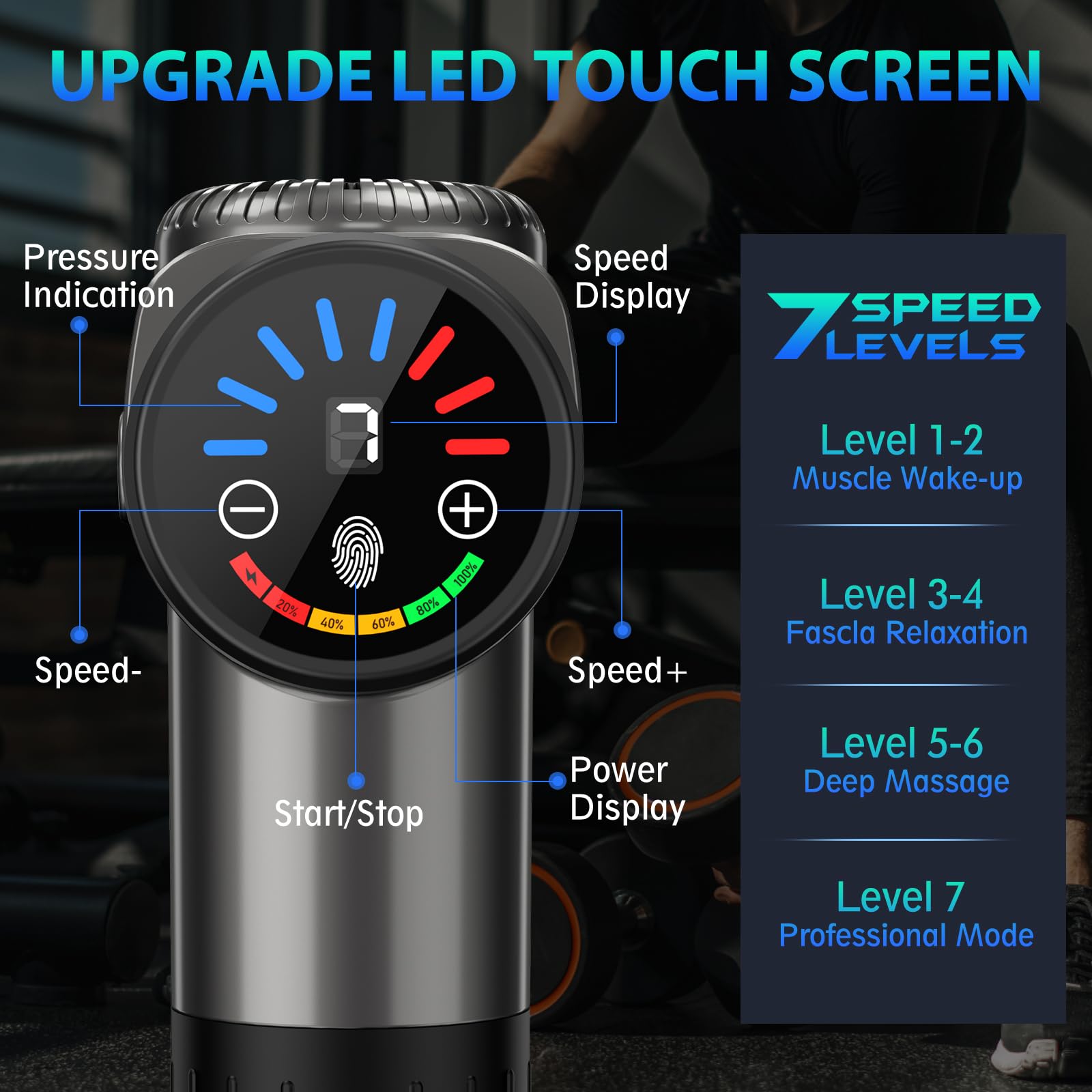TOLOCO Massage Gun, Deep Tissue Back Massage for Athletes for Pain Relief, Percussion Massager with 10 Massages Heads & Silent Brushless Motor, Fathers Day Dad Gifts, Black Gronata