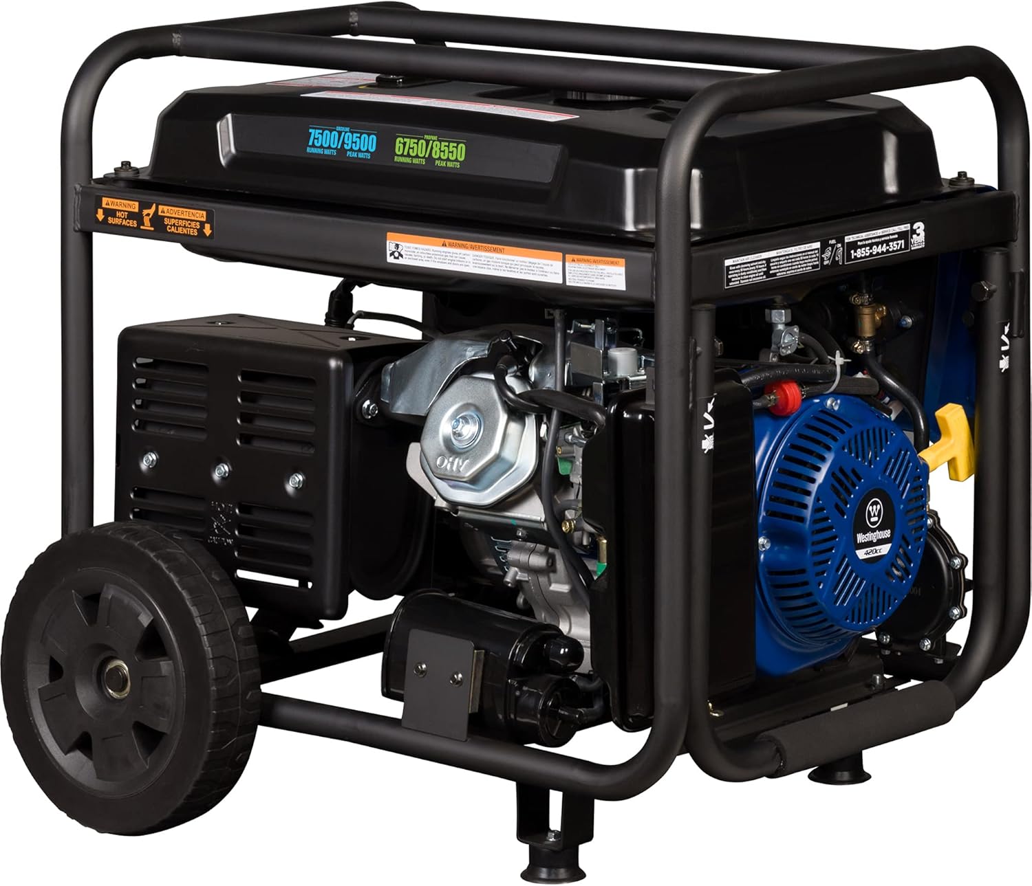 Westinghouse 9500 Peak Watt Dual Fuel Home Backup Portable Generator, Electric Start, Transfer Switch Ready, Gas & Propane Powered, CO Sensor Gronata