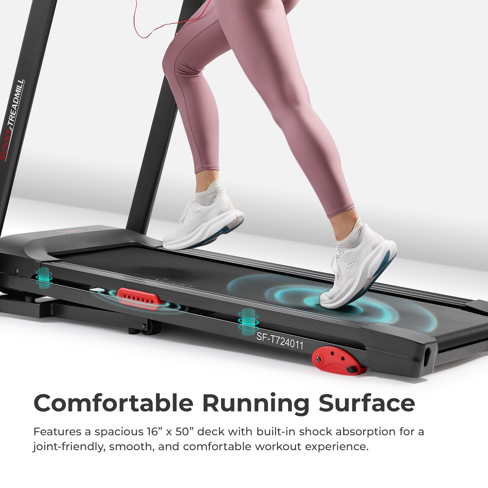 Sunny Health & Fitness Active 400 Smart Auto Incline Treadmill – Foldable Running Machine w/Bluetooth, Wi-Fi, 12% Incline, Shock Absorption & SunnyFit Fitness App - SF-T724012 Gronata