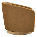 CHITA Swivel Accent Chair, Fully Assembled Fabric Barrel Armchair with FSC Certified Upholstered for Living Room, Bedroom and Office, Cream Gronata