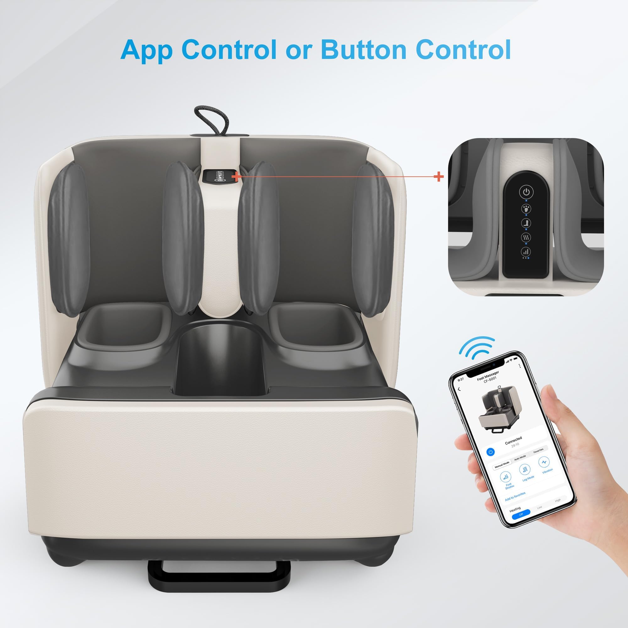 COMFIER 2 in 1 FSA Foot Massager Machine,HSA Shiatsu Foot and Calf Massager with Heat,Kneading,Vibration,Compression Massagers for Feet Health,Plantar Fasclitis,Father‘s Day Gift for Dad Gronata