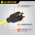 Champion Power Equipment 25-Foot 30-Amp 125-Volt Fan-Style Generator Extension Cord (L5-30P to three 5-15R) Gronata