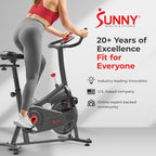 Sunny Health & Fitness Nova Smart Indoor Cycling Bike – Magnetic Resistance Exercise Bike with SunnyFit App, Quiet Belt Drive & Compact Home Cardio Bike for Beginners Gronata