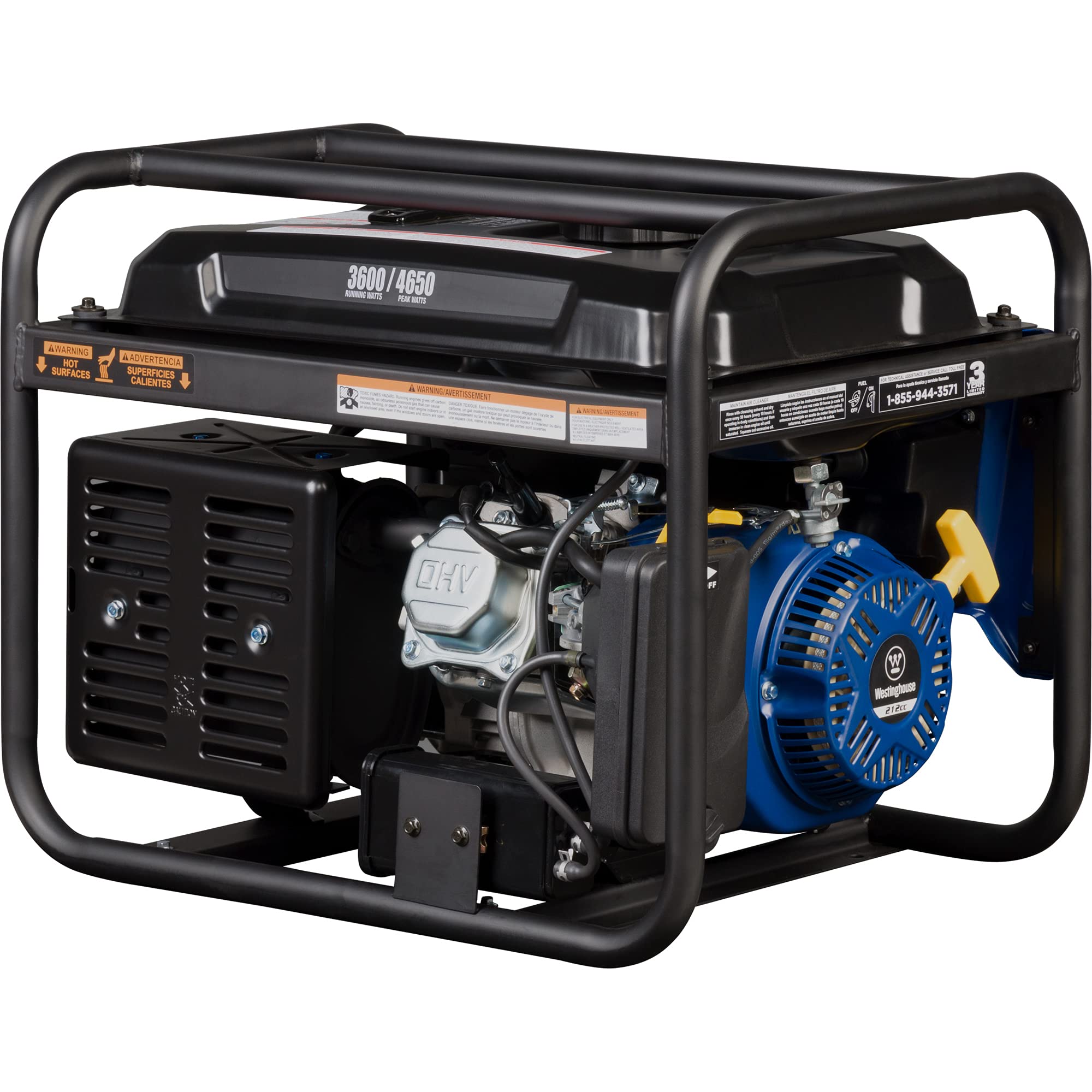 Westinghouse WGen3600DF Dual Fuel Portable Generator, 4650 Peak Watts & 3600 Rated Watts, Remote Electric Start with Auto Choke, RV Ready 30A Outlet, Gas & Propane Powered, CARB Compliant Gronata