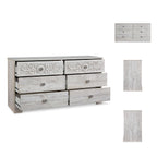 Signature Design by Ashley Shawburn Rustic 5 Drawer Chest of Smooth-Gliding Drawers and Safety Stop, White & Gray Gronata
