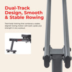 Sunny Health & Fitness Flip & Foldable Rowing Machine for Home w/Extended Slide Rail, Full-Body Workout, Low-Impact, Optional Extra Long Rail, Quiet Rail Cover, Water Motion and Free SunnyFit App Gronata