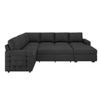 HONBAY Sectional Sleeper Sofa with Pull Out Bed U-Shape Sectional Couch Sleeper Bed with Storage Chaise 6 Seater Sleeper Sectional Sofa, Light Grey Gronata
