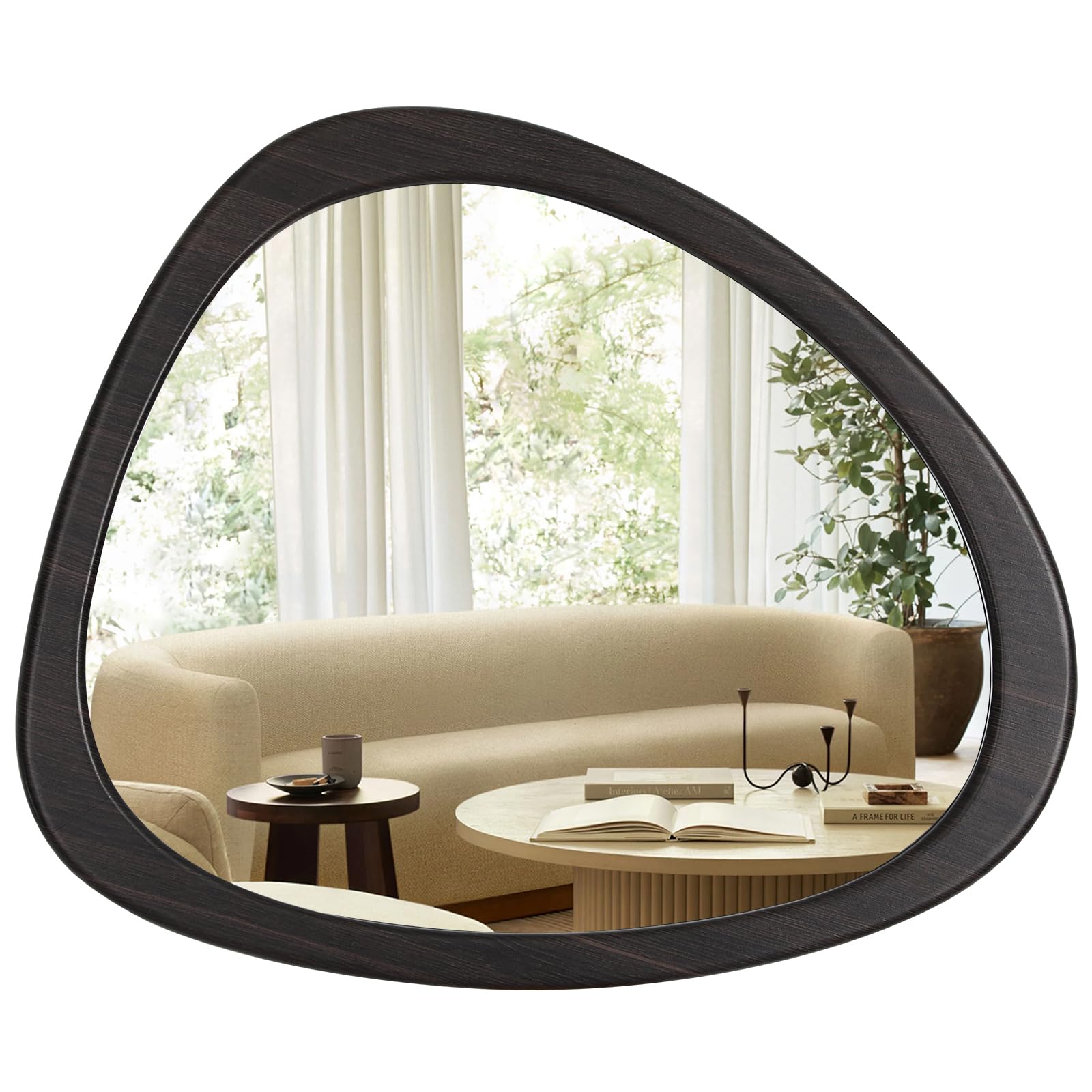 WallBeyond Asymmetrical Mirror, Irregular Mirror Full Length, Boho Wall Mirrors Decorative for Bedroom Living Room Entryway Hall, Mid Century Modern Decor 48" H x 22" W Gronata