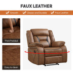 EBELLO Faux Leather Recliner Sofa Furniture Set for Living Room, 2 Recliner Chairs, 3 Seat Reclining Sofa Couch Set for Meeting Room, Brown Gronata