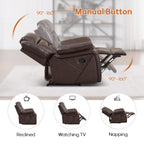 EBELLO Faux Leather Recliner Sofa Furniture Set for Living Room, 2 Recliner Chairs, 3 Seat Reclining Sofa Couch Set for Meeting Room, Brown Gronata