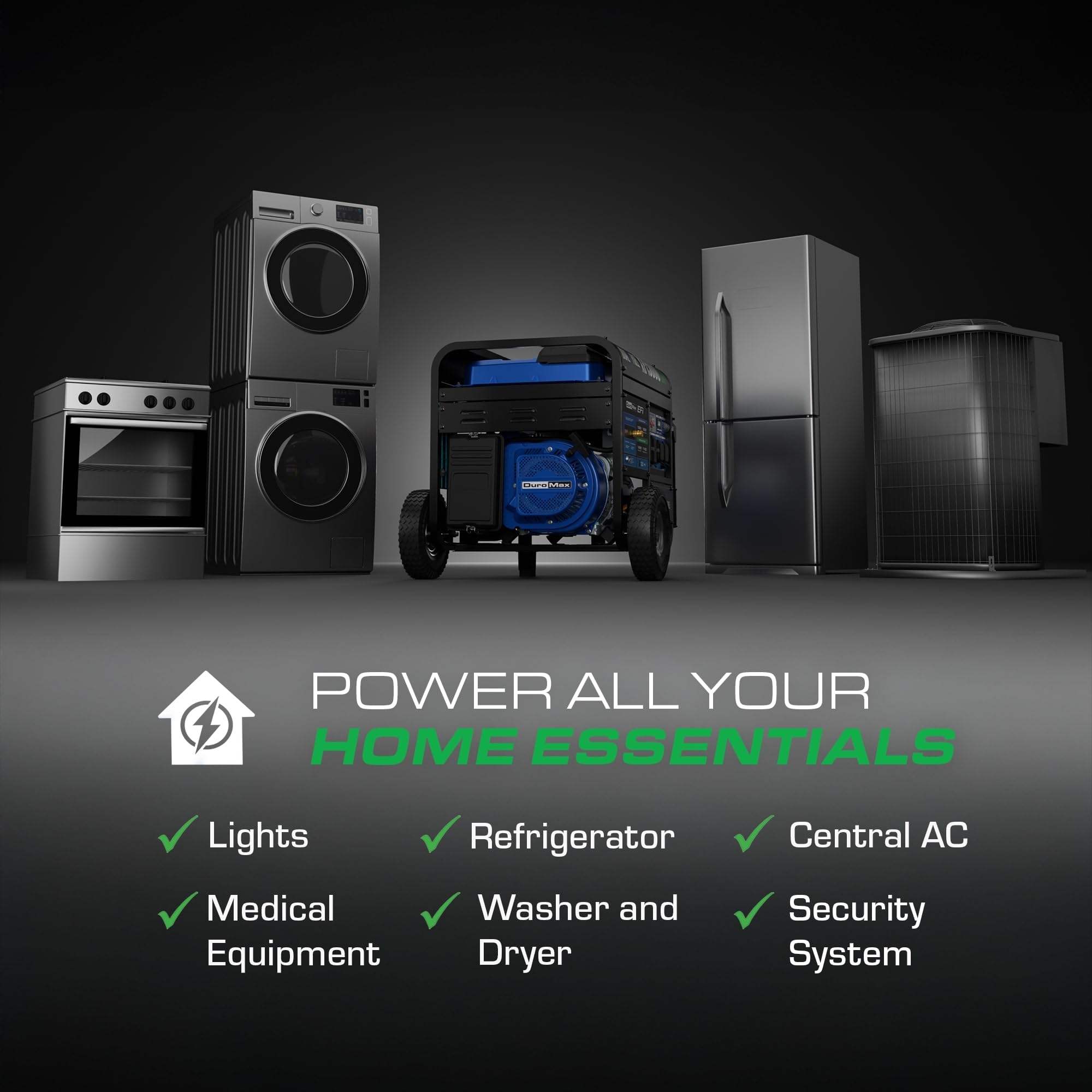 DuroMax XP13000HX 13,000-Watt Dual Fuel Portable Generator - Gas & Propane, Electric Start, Whole Home Power Backup, Transfer Switch Ready, RV & Emergency Ready Gronata