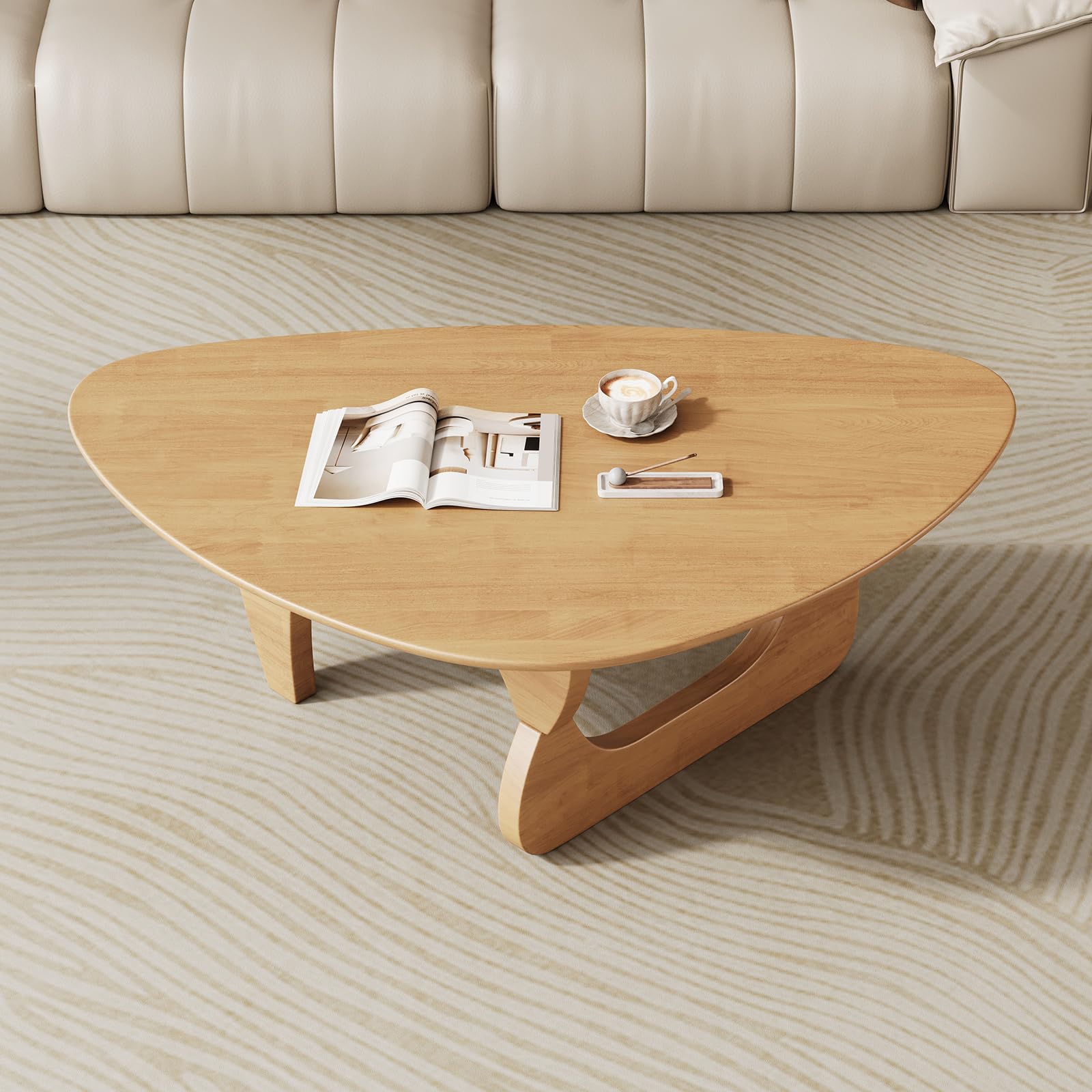 Mid Century Modern Coffee Table - Walnut Wooden Coffee Table for Living Room,Center Table Suitable for Bedroom Living Room Reception Office Tables (Walnut, Small 34.5 * 23.5 * 16in) Gronata