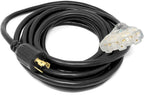Wen PC2513 25 ft. 30-Amp 10-Gauge SJTW Fan-Style 10/3 Generator Extension Cord (converts L5-30R to Three 5-20R outlets), Black Gronata