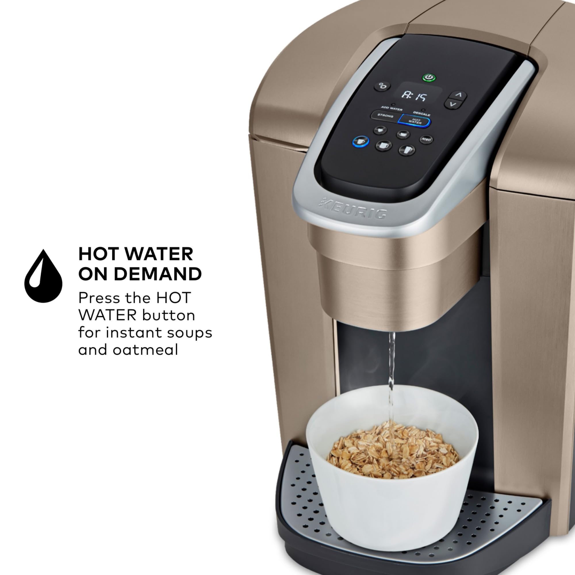 Keurig K-Elite Single Serve K-Cup Pod Coffee Maker, with Strength and Temperature Control, Iced Coffee Capability, 8 to 12oz Brew Size, Programmable, Brushed Slate Gronata