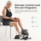 Sunny Health & Fitness Dual Function Smart Motorized Mini Bike Trainer, Under Desk Exercise Machine for Senior Training, Arm/Leg Cardio Cycle Workout, Free SunnyFit App Bluetooth Link-SF-B020029SMART Gronata