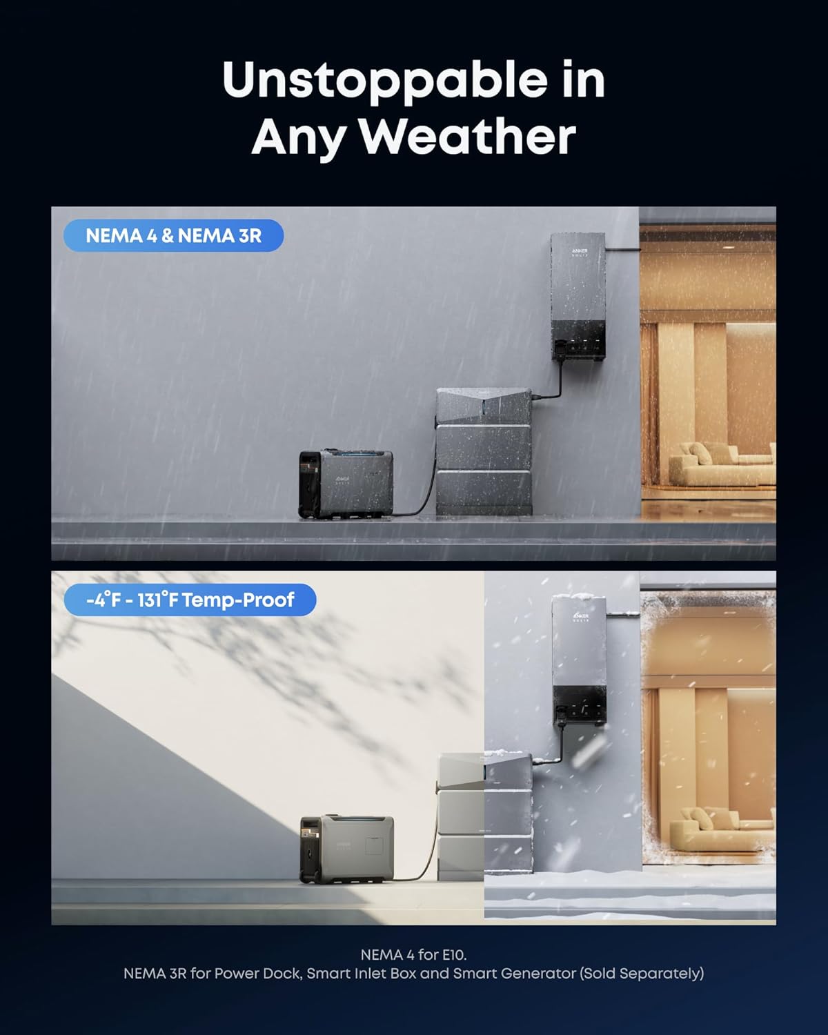 Anker SOLIX E10, 6kWh Battery Expandable to 90kWh, 9kW Solar Input, 7.6kW Rated Output, Generator-Ready, NEMA 4, -4°F to 131°F, Up to 12-Month 0% APR Gronata