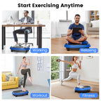 Vibration Plate Exercise Machine, Vibrating Fitness Platform for Lymphatic Drainage, Full Body Shaker Workout Equipment, Bluetooth Power Shaping Vibrate Plate, Board Sport for Home Exercise Gym, Blue Gronata
