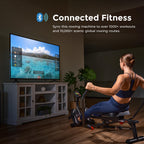 Sunny Health & Fitness Smart Compact Full Motion Rowing Machine, Full-Body Workout, Extra-Long Rail, 400 LB Weight Capacity and Free SunnyFit® App Enhanced Bluetooth Connectivity SF-RW5639SMART Gronata