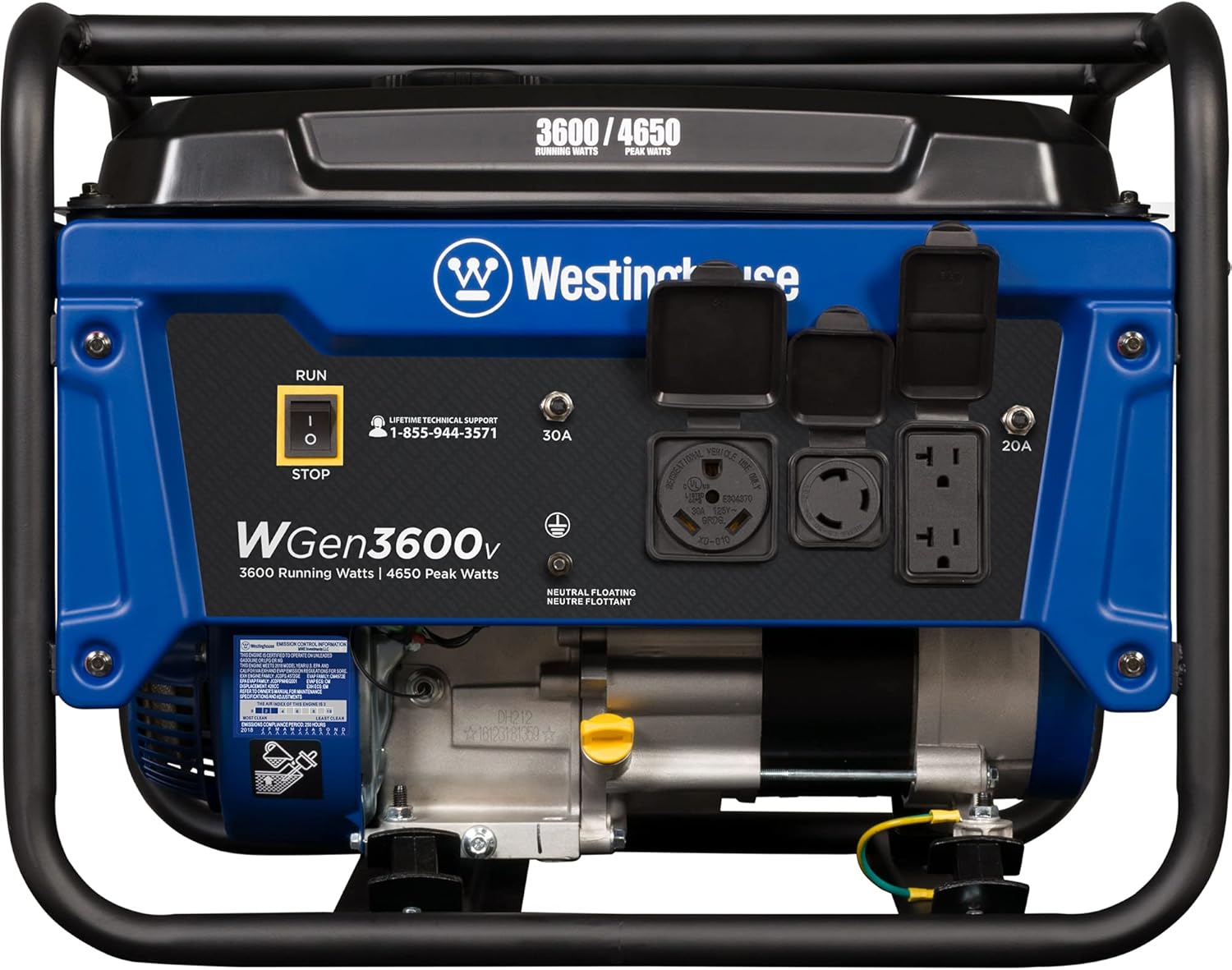 Westinghouse Outdoor Power Equipment 4650 Peak Watt Portable Generator, RV Ready 30A Outlet, Gas Powered Gronata