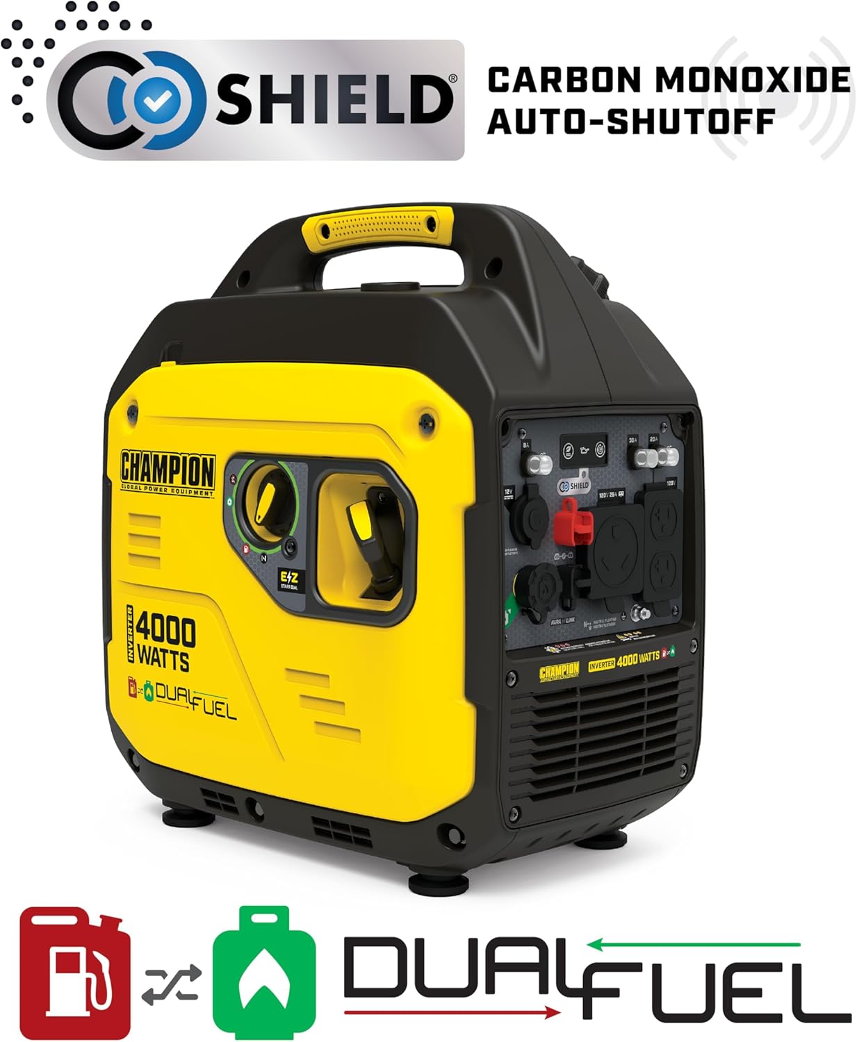 Champion Power Equipment 4000-Watt Dual Fuel RV Ready Portable Inverter Generator with Quiet Technology and Free 3-Year Warranty Gronata