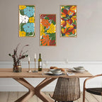 IARTTOP Large Boho Mid-century Modern Wood Wall Art 16x32 Inch Framed Green Abstract Leaf Wooden Wall Decor Bohemian Minimalist Geometric Wall Art Decor for Bedroom Living Room Office Set of 3 Gronata